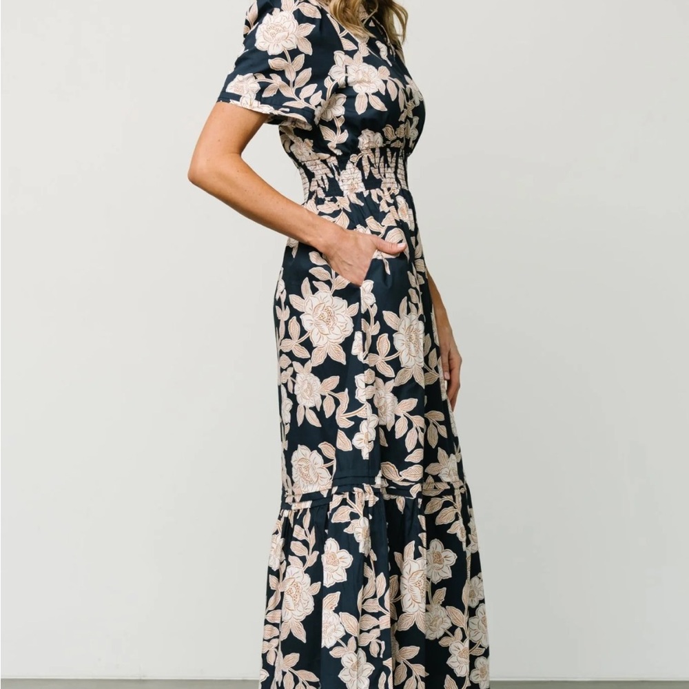 Baltic Born Black and Cream Floral Maxi Dress - Picture 2 of 8